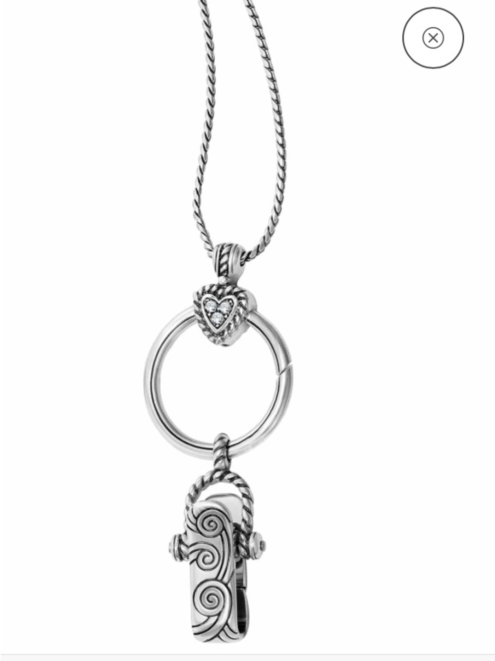 🌸Brighton Heart Charm Reversible Badge Clip Necklace